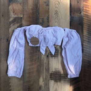 Strapless Striped Crop